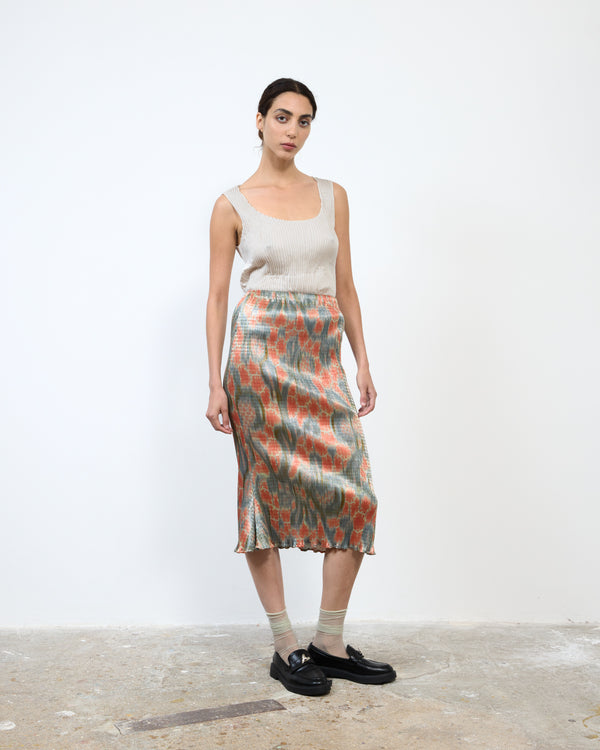 FINN SMOCKED SKIRT IN METALLIC GALLIA