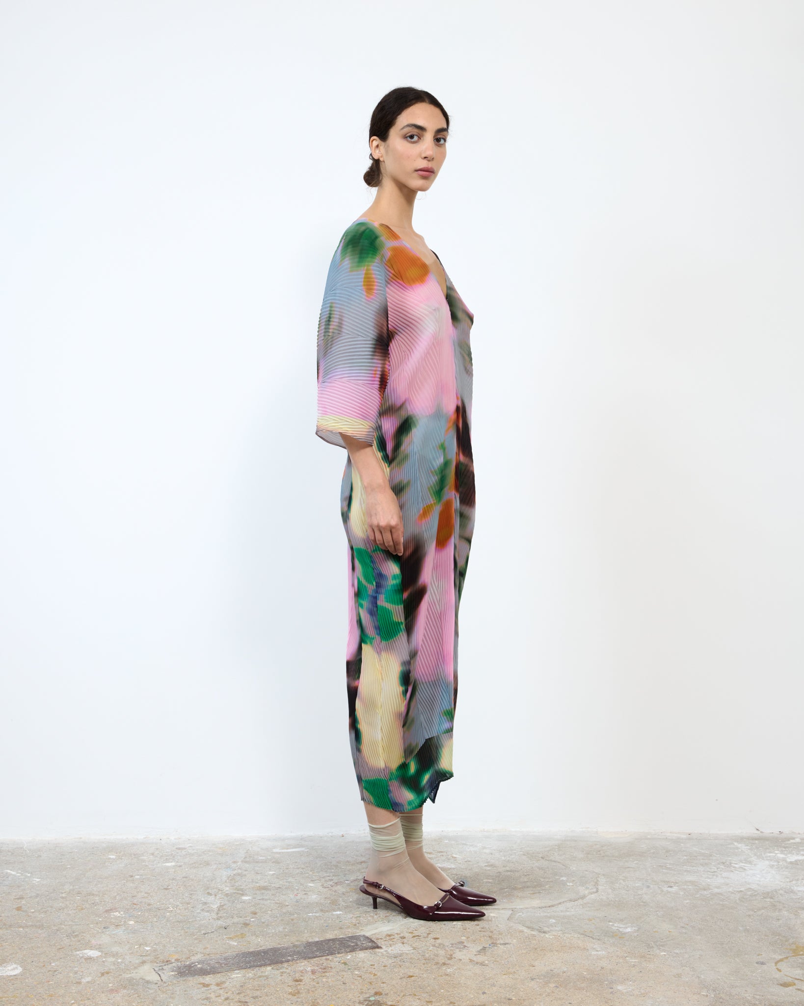 HANDPLEATED STACY KAFTAN IN MARIS