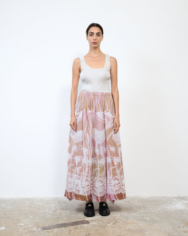 HANDPLEATED KENZA SKIRT IN APO