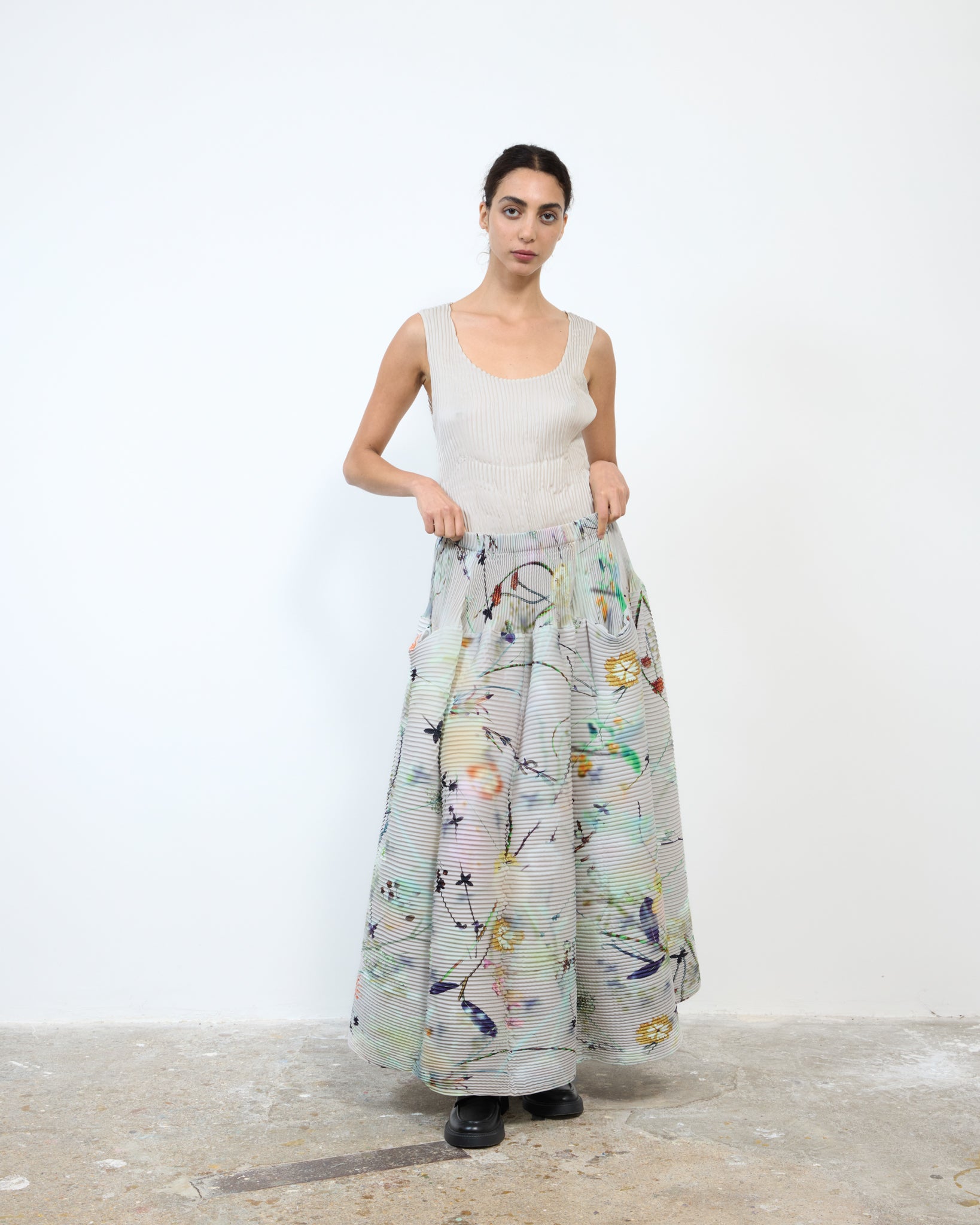 HANDPLEATED KENZA SKIRT IN FRANCES