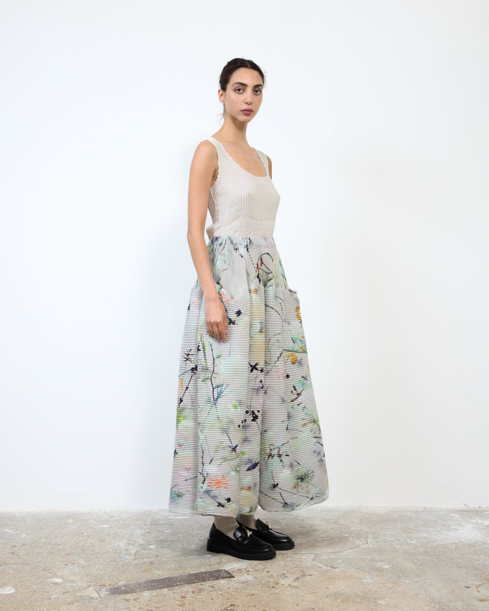 HANDPLEATED KENZA SKIRT IN FRANCES