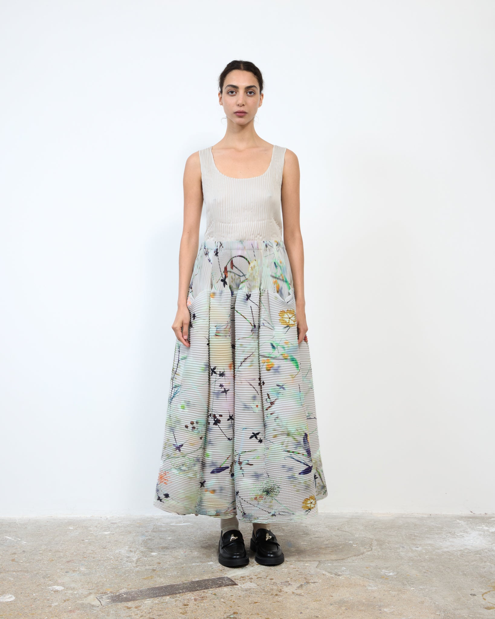 HANDPLEATED KENZA SKIRT IN FRANCES