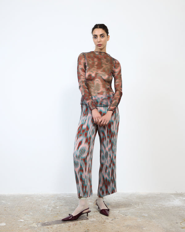 LEE PLEATED TOP IN TRANSPARENT GALLIA