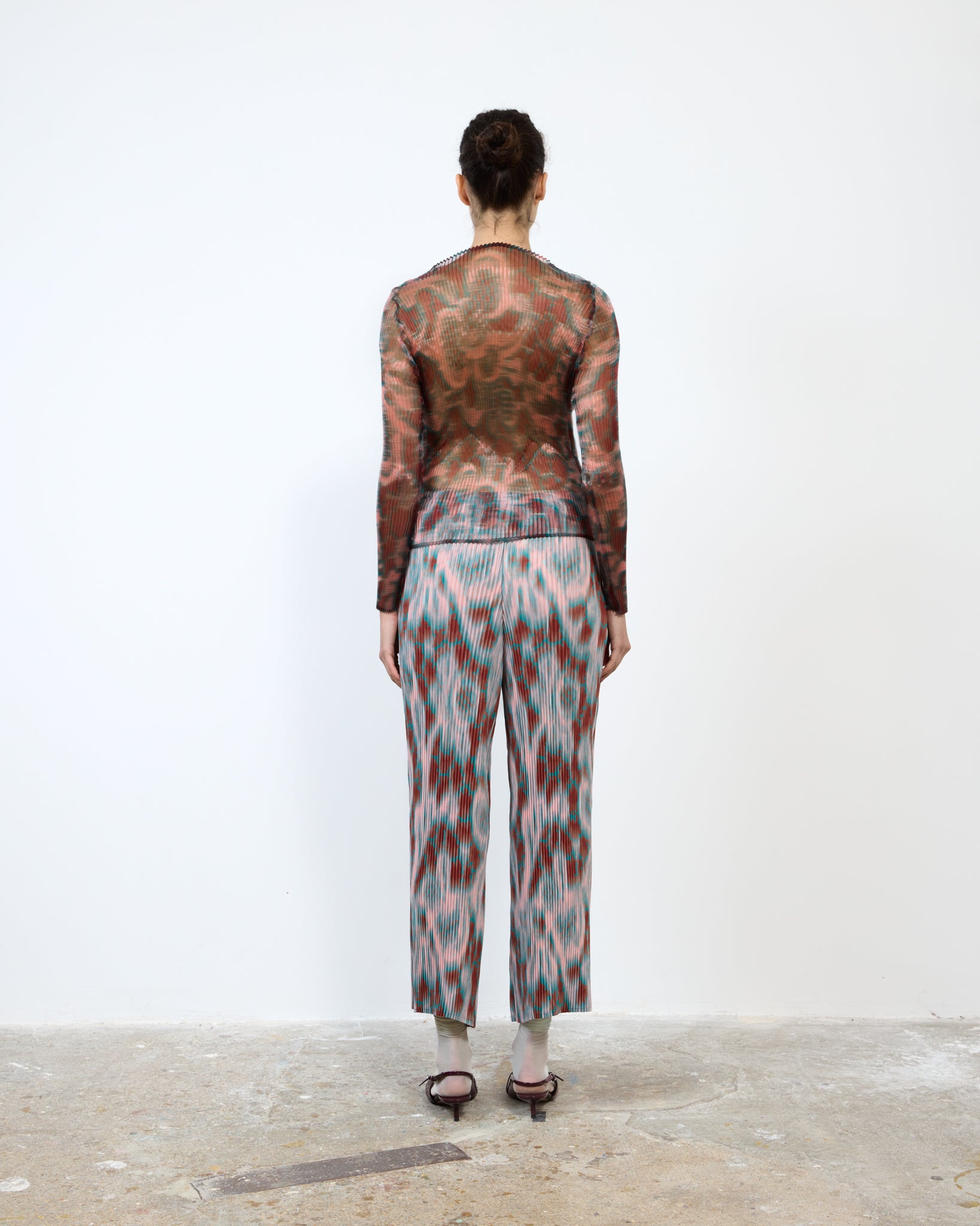 LEE PLEATED TOP IN TRANSPARENT GALLIA