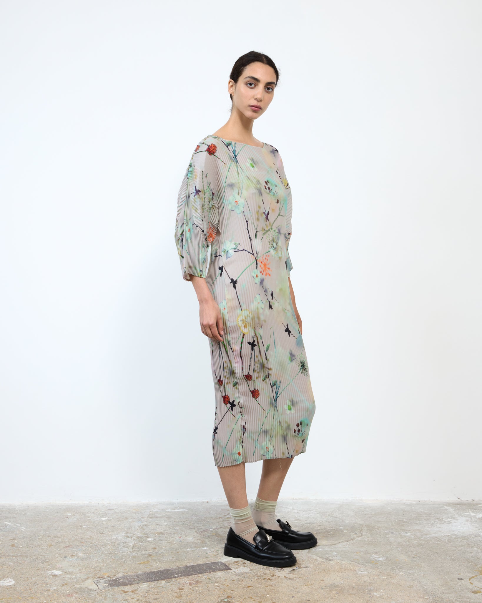 LEILA PLEATED DRESS IN FRANCES
