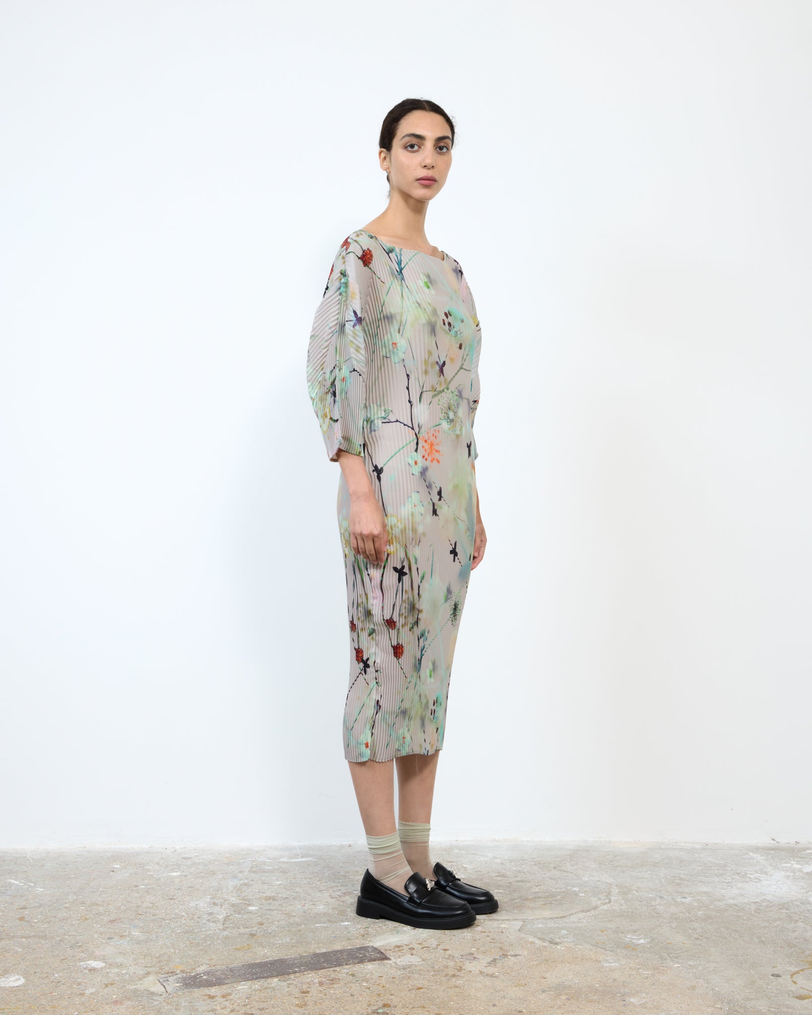 LEILA PLEATED DRESS IN FRANCES