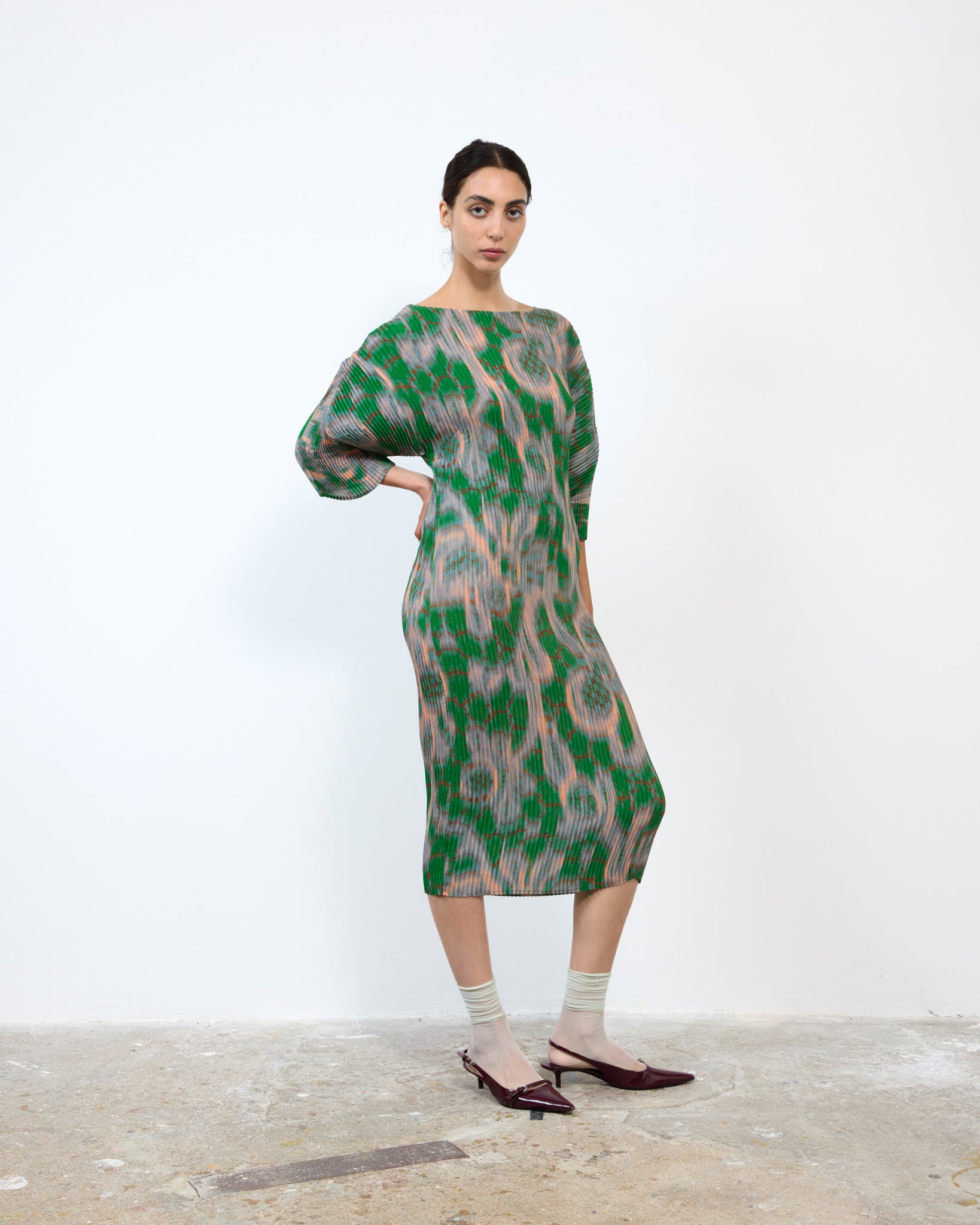 LEILA PLEATED DRESS IN GALLIA