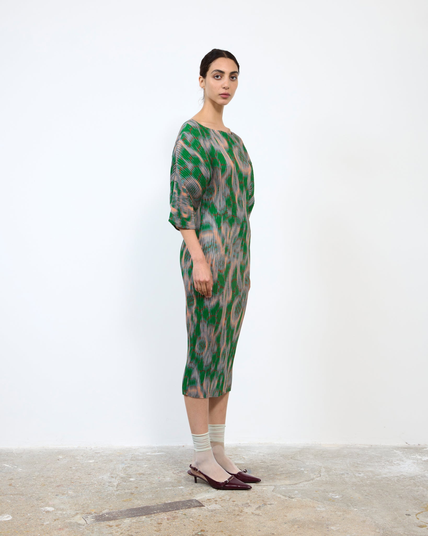 LEILA PLEATED DRESS IN GALLIA