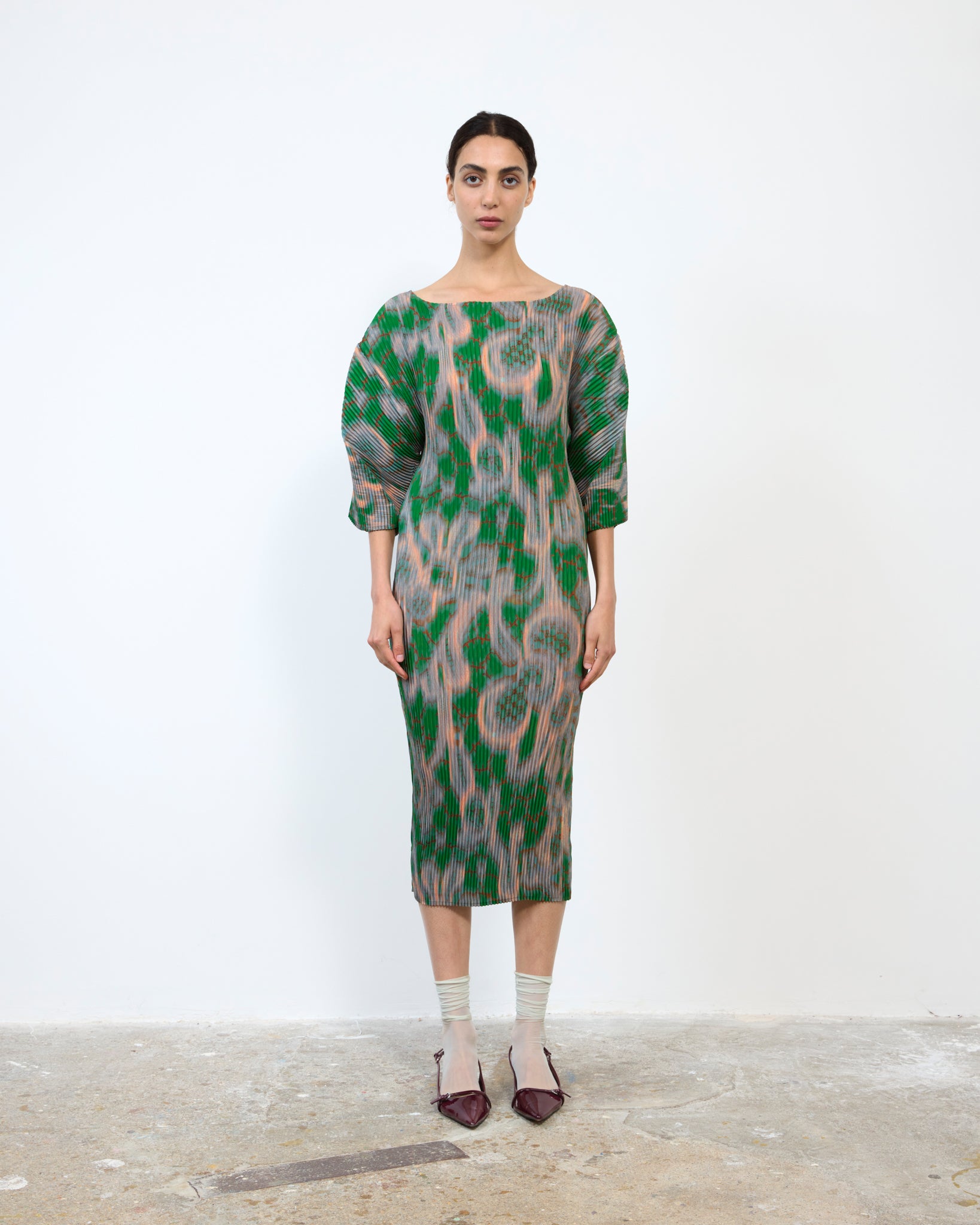 LEILA PLEATED DRESS IN GALLIA