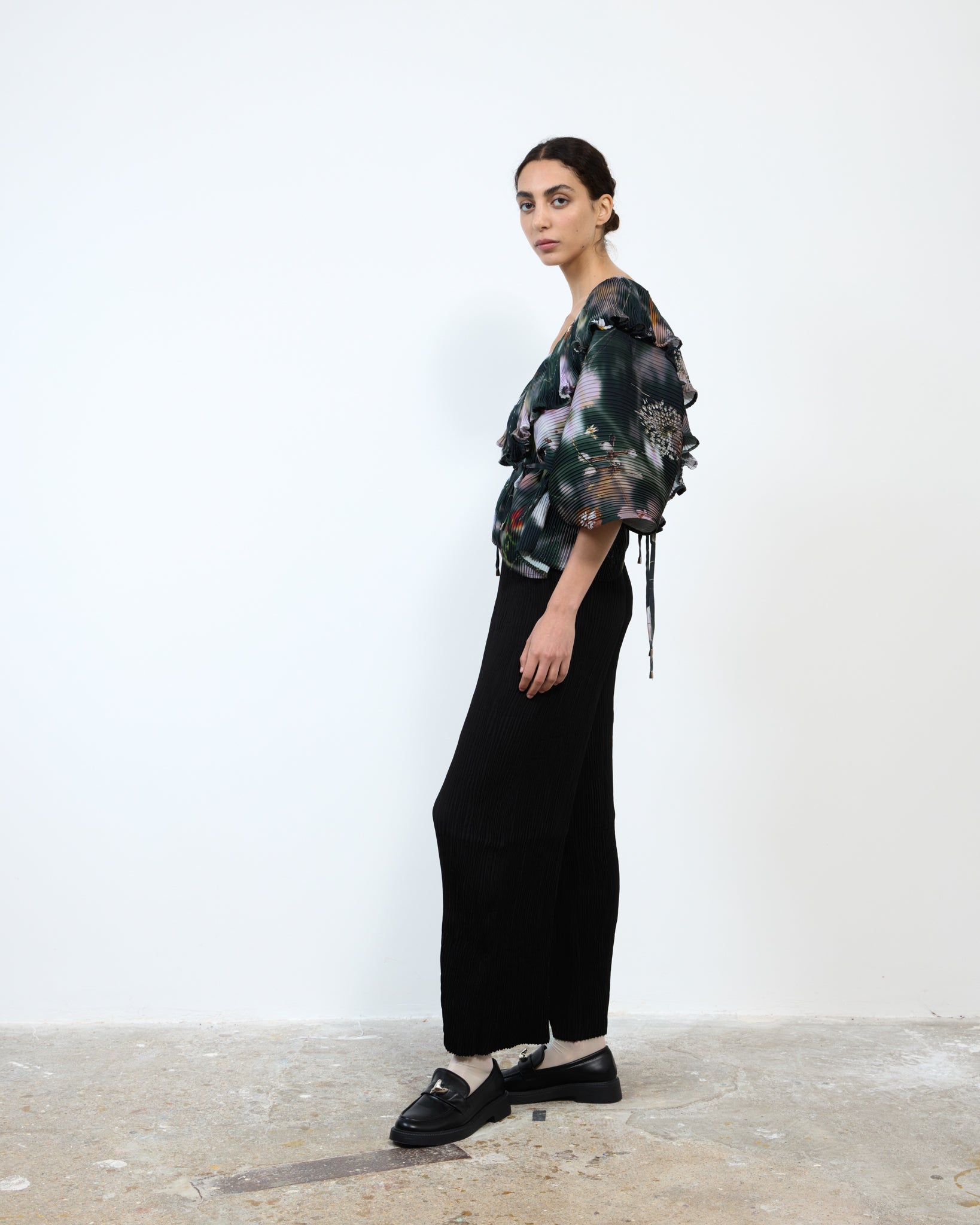 HANDPLEATED MARCIA TOP IN FRANCES