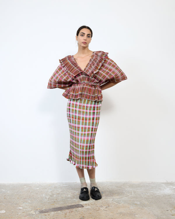 HANDPLEATED MARCIA TOP IN TAREK