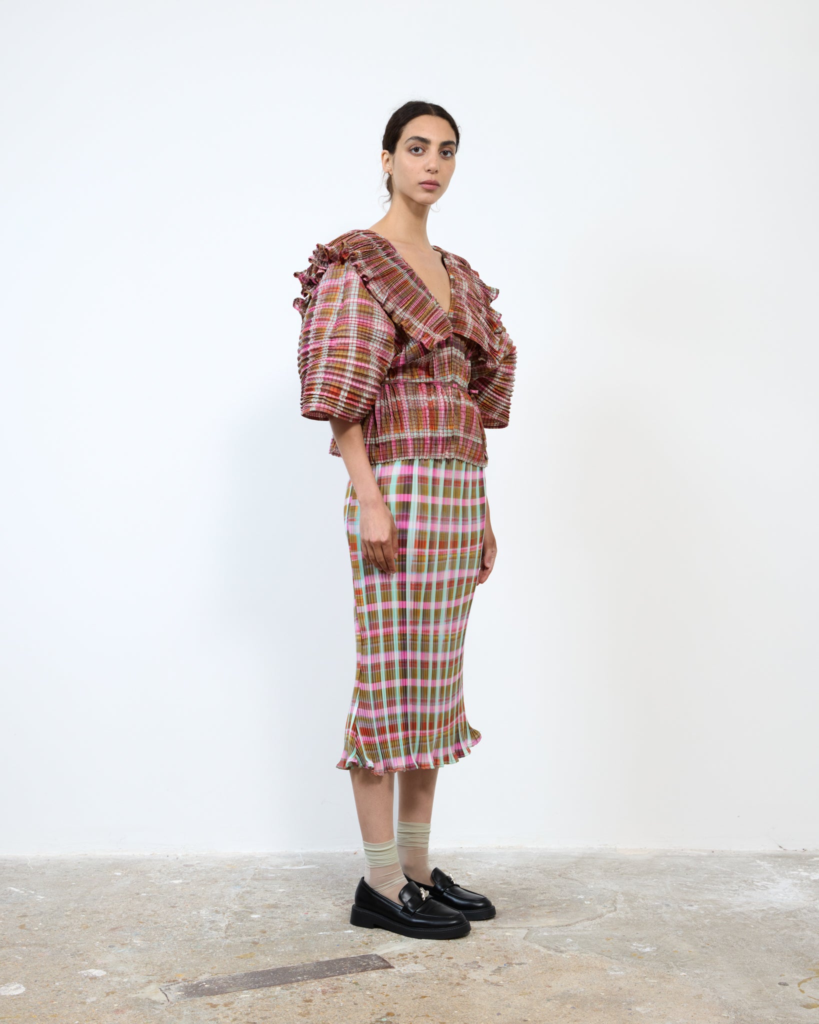 HANDPLEATED MARCIA TOP IN TAREK