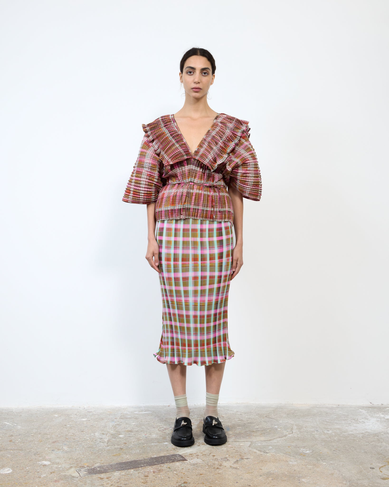 HANDPLEATED MARCIA TOP IN TAREK