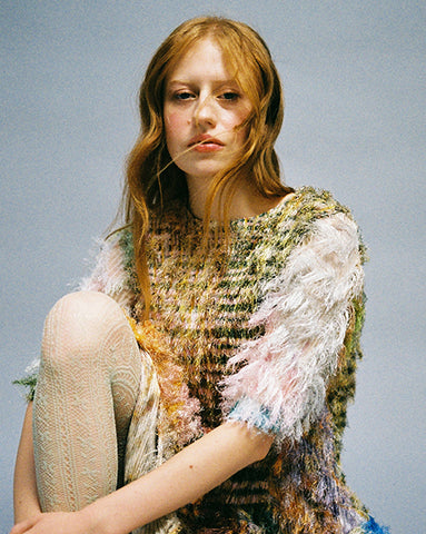 Uma Pleated Furry Dress in Diana