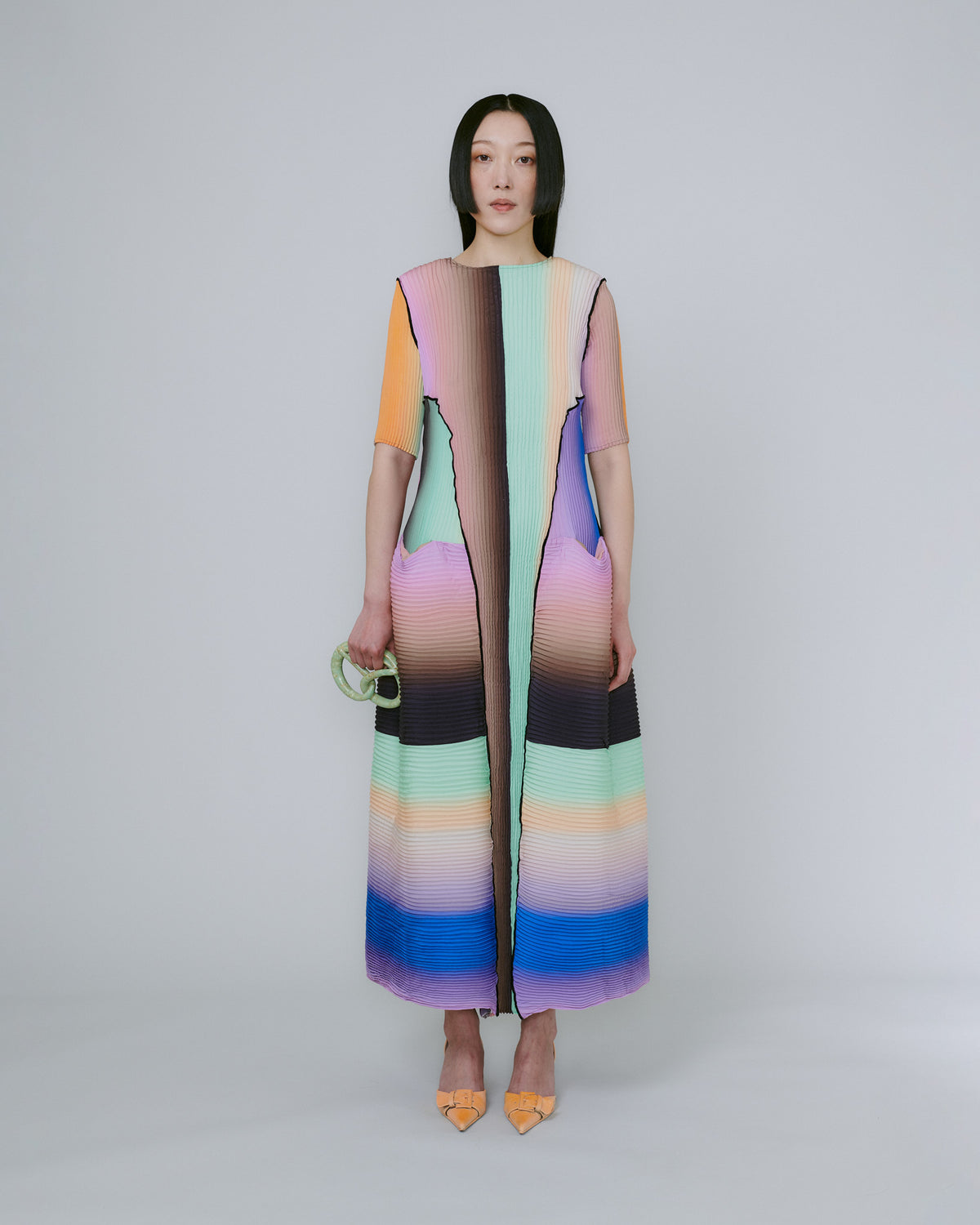Handpleated Uma Dress in Kei