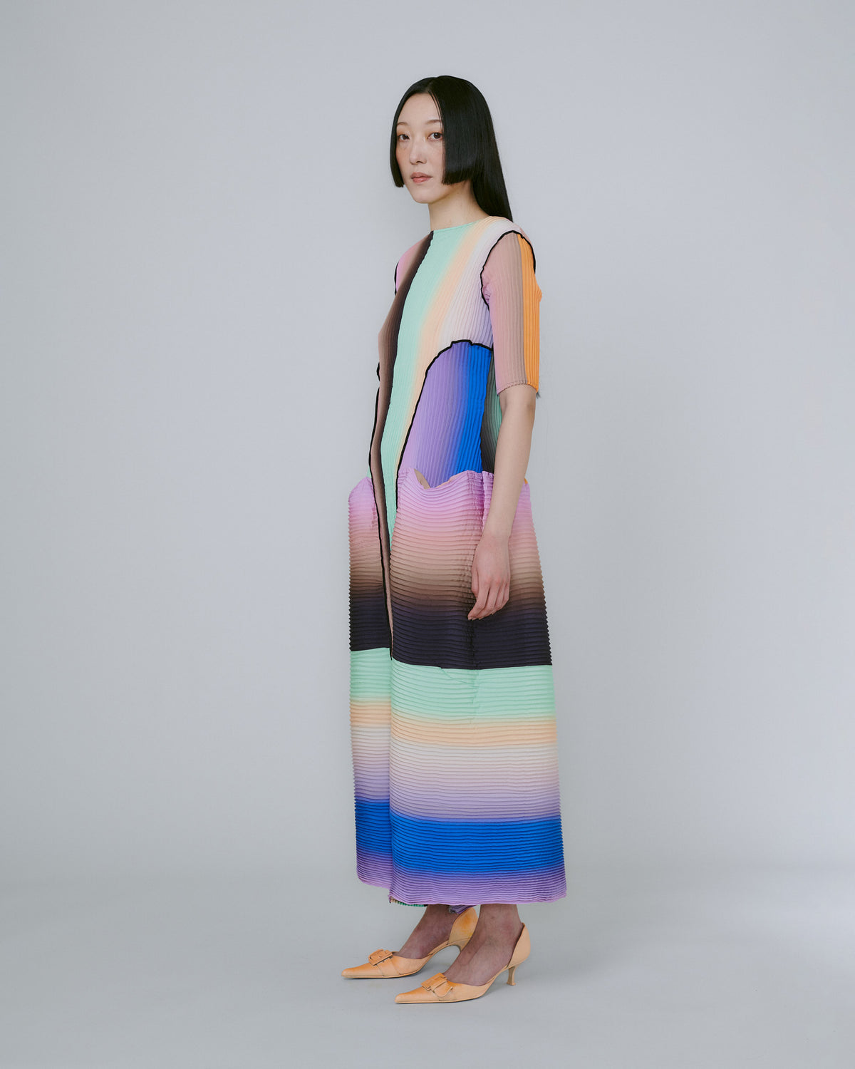 Handpleated Uma Dress in Kei