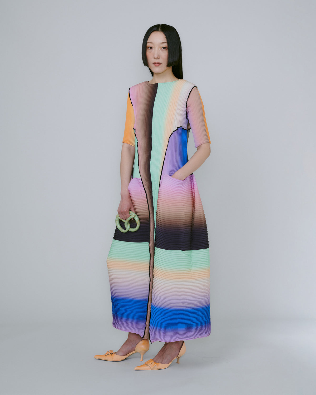 Handpleated Uma Dress in Kei