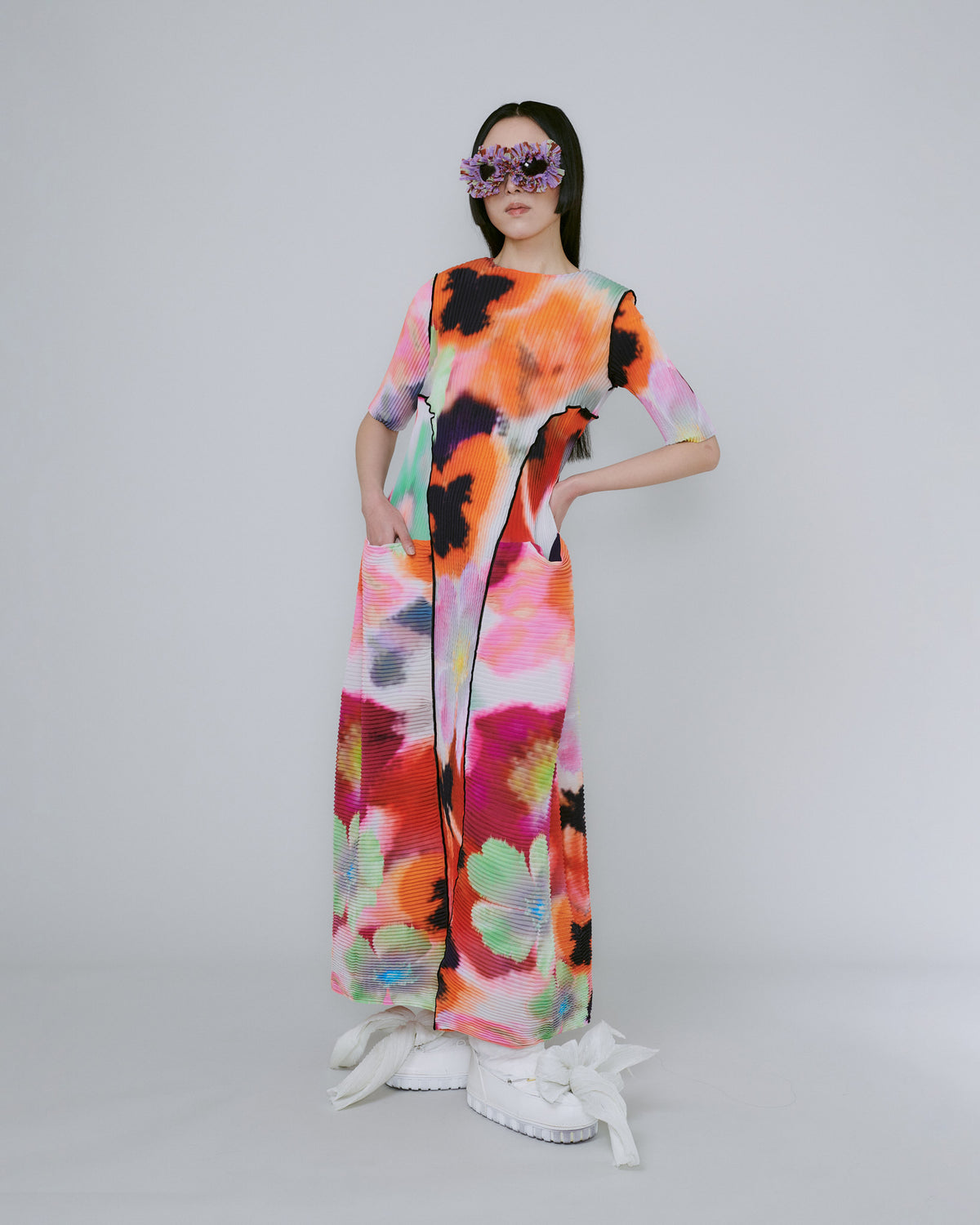 Uma Handpleated Dress in Odin